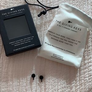 The Giving Keys Black LOVE Earrings NWT